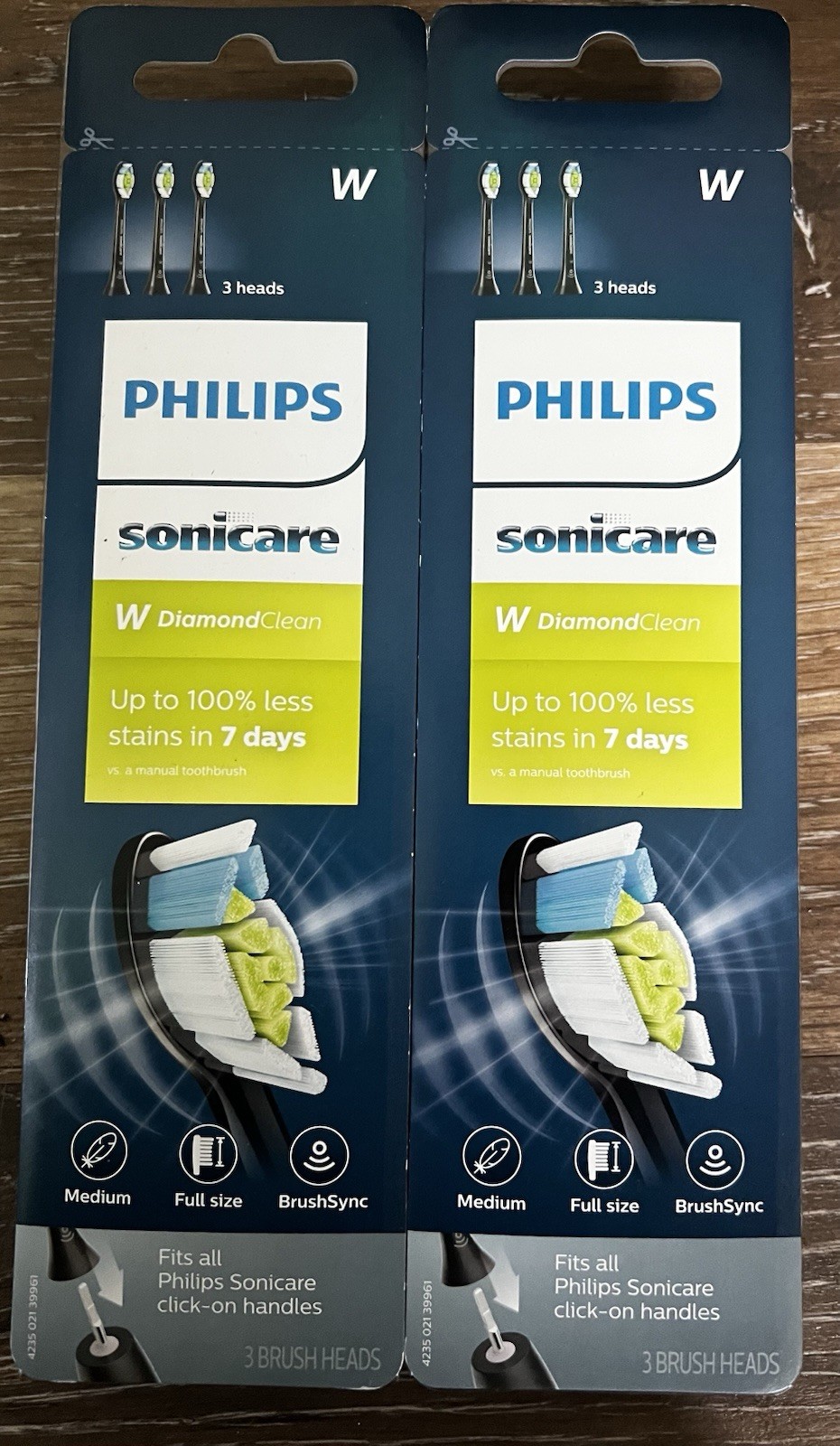 Philips Sonicare W DiamondClean Replacement Toothbrush Heads, 2 Packs Of 3  New