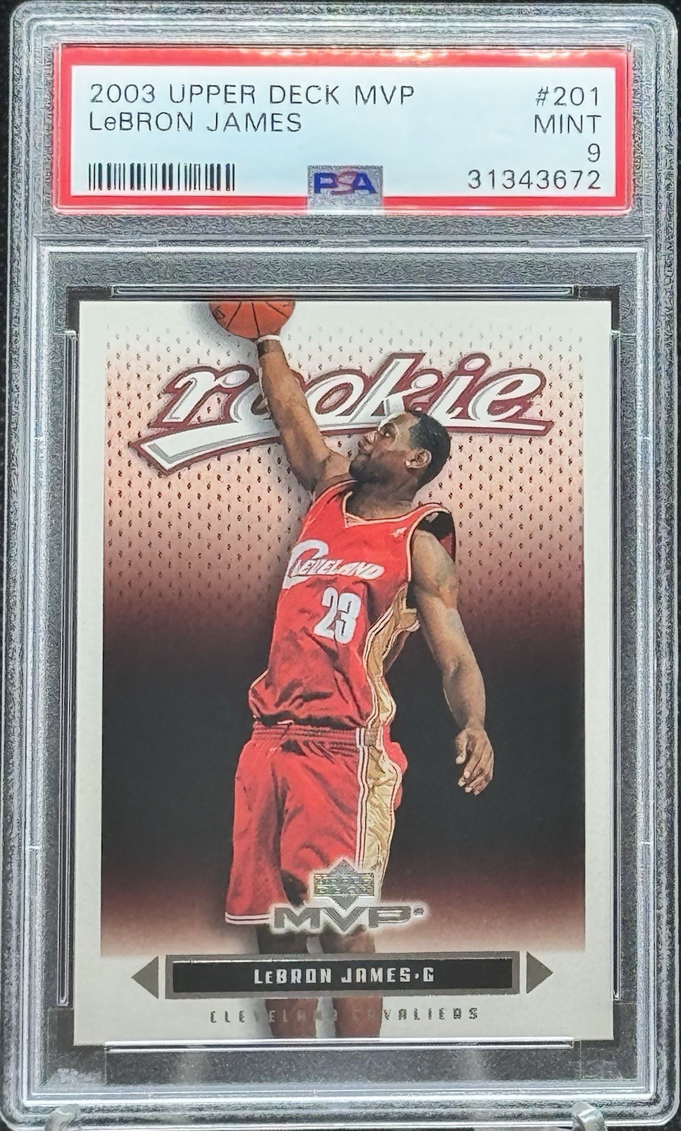 2003 Upper Deck MVP #201 LeBron James Rookie PSA 9 Mint INVEST📈📈🔥🔥