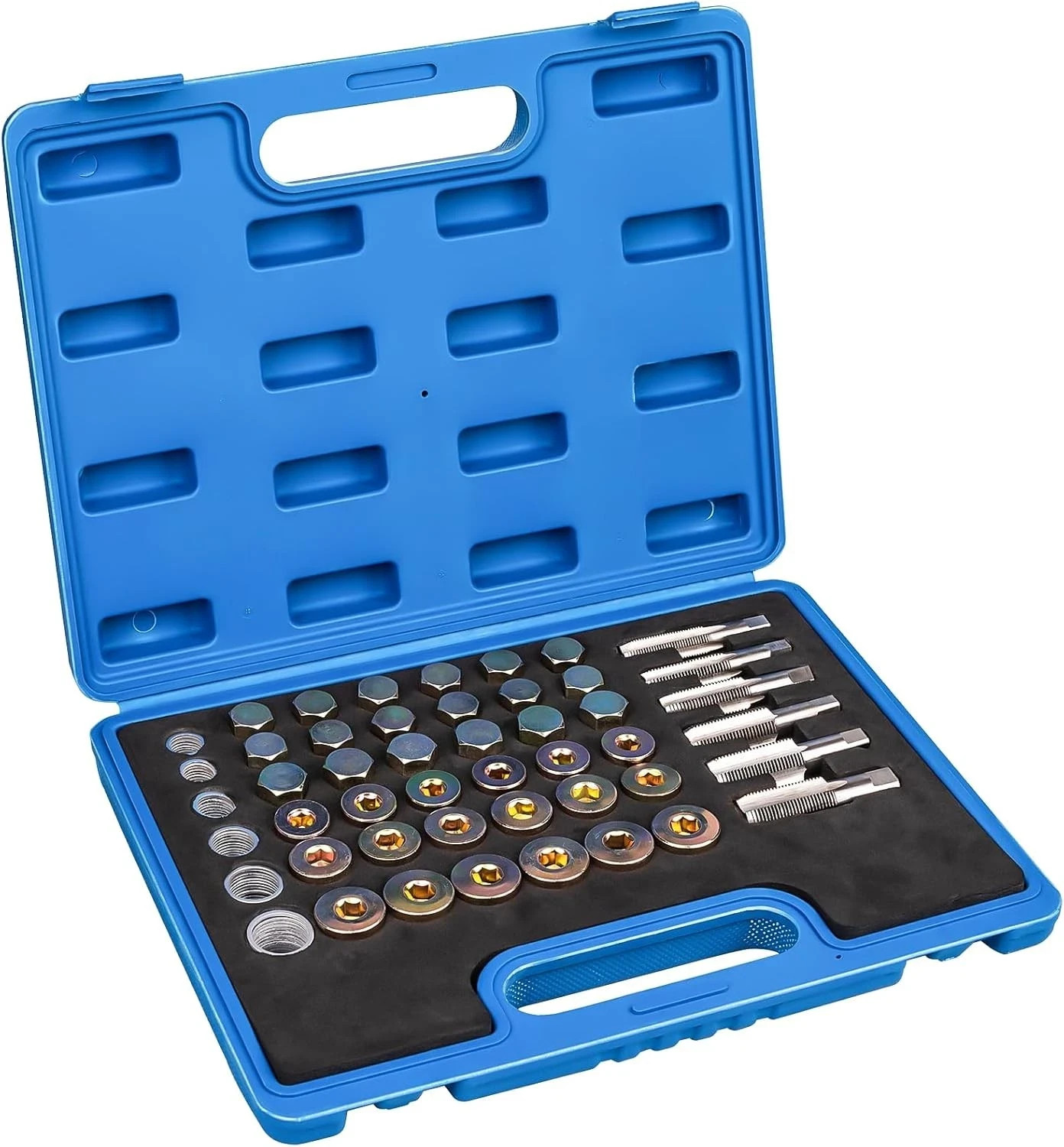 114PCS Oil Pan Drain Plug Repair Kit Oil Drain Plug Removal Thread Repair Too...
