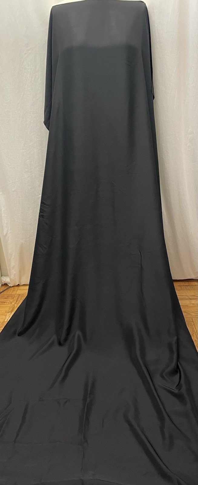 100% Meduim weight Black Matte Silk Twill Luxury Fabric 3 Yards Long 45\