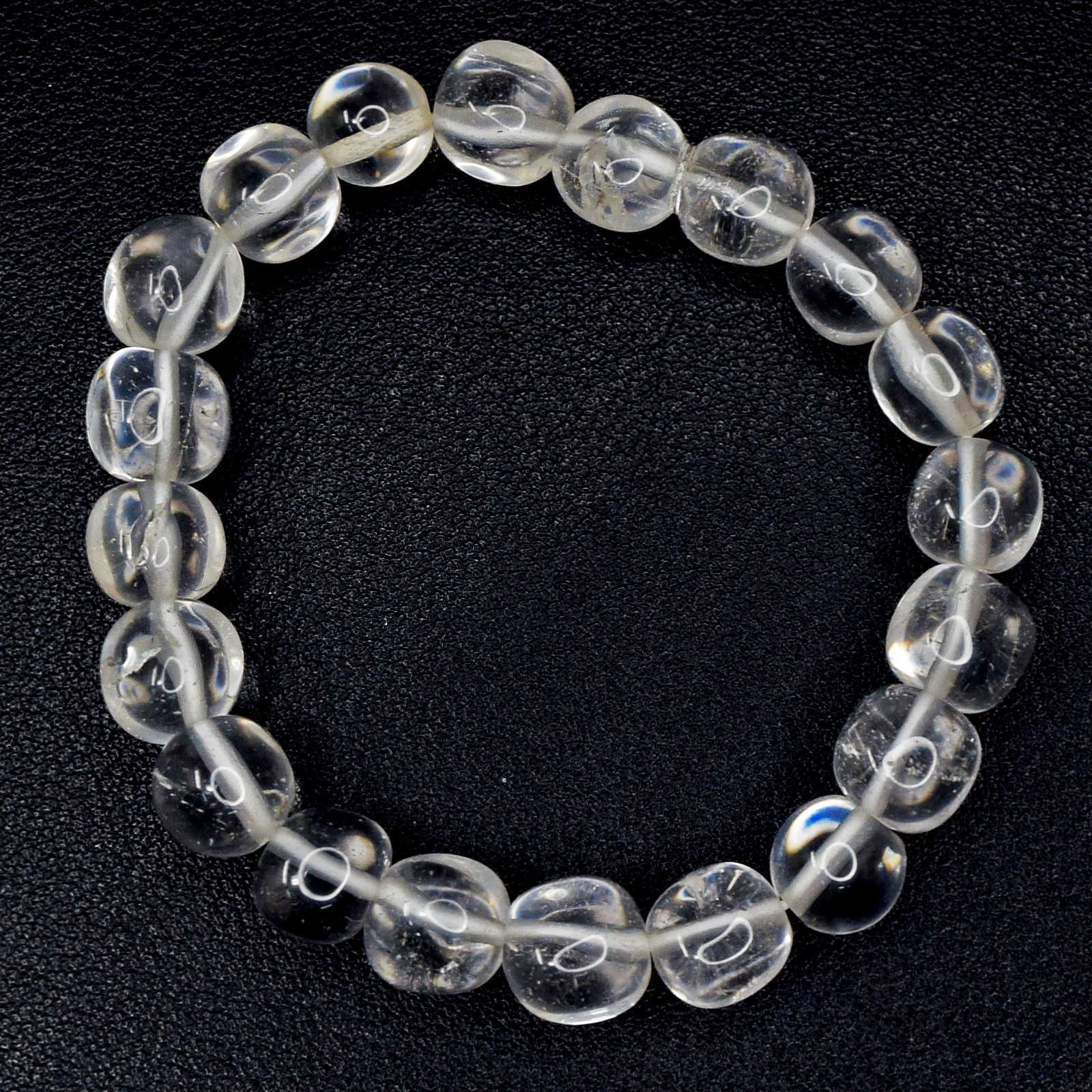 Most Stunnning White Quartz  142.00 Cts Beaded Stretchable Bracelet SK 42 -AZ222
