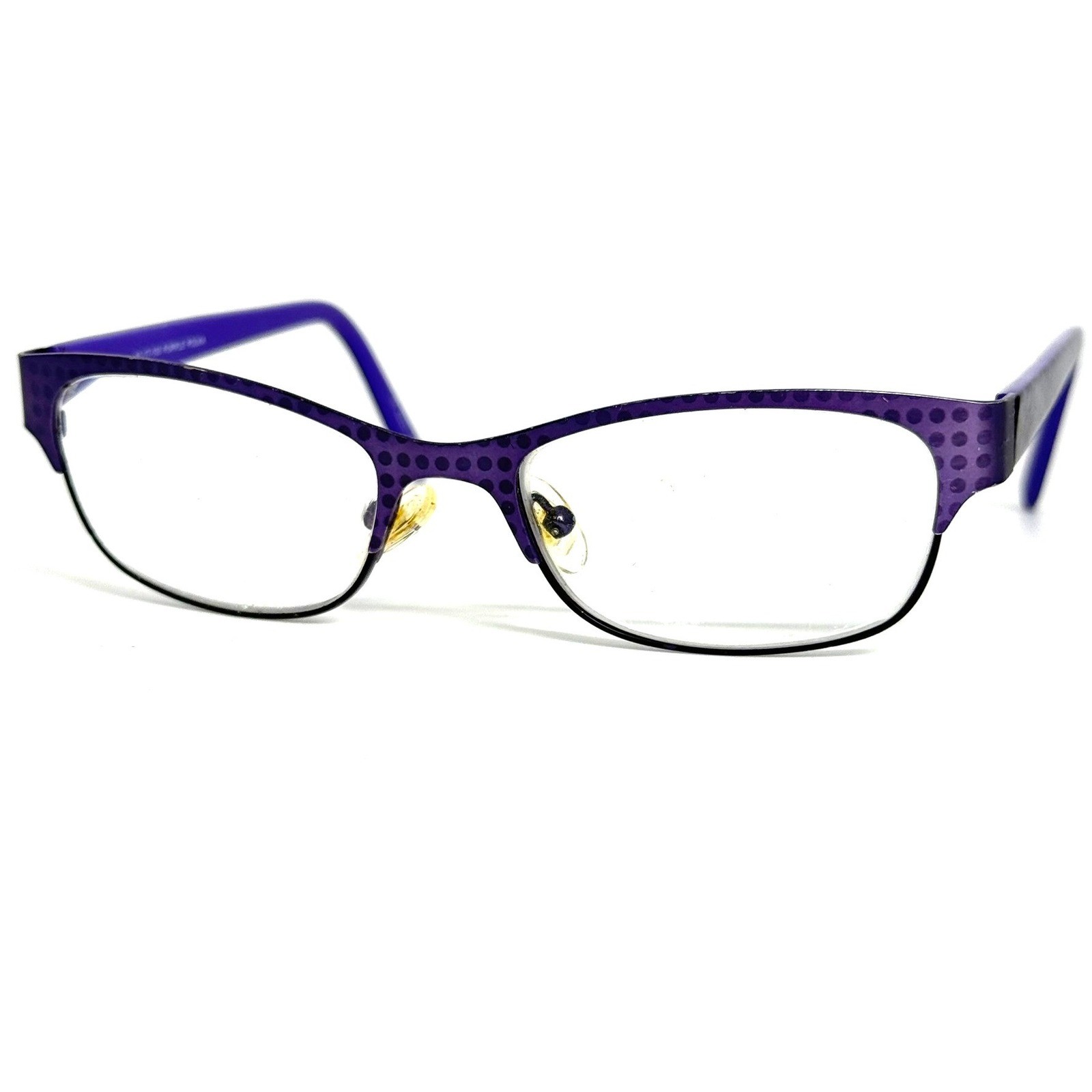B.U.M. Equipment Detailed Purple Polka Dot Eyeglasses Frames 51-17-135