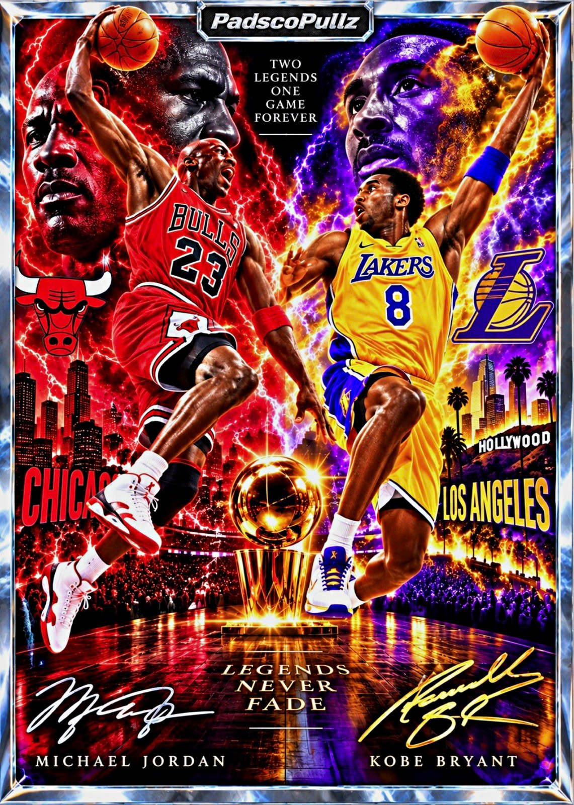 PadscoPullz MJ & Kobe Bryant Two Legends One Game Forever Limited Print /10 PadscoPullz MJ & Kobe Bryant Two Legends One Game Forever Limited Print /10