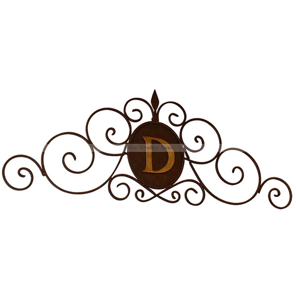 Large Iron Scroll Monogram Initial Letter Wall Grille Overdoor Metal Outdoor Large Iron Scroll Monogram Initial Letter Wall Grille Overdoor Metal Outdoor