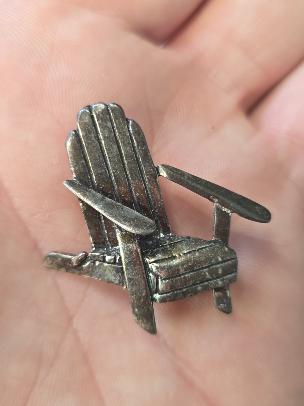 Vintage Signed REO Sterling Silver Adirondack Beach Chair Pin Brooch Vintage Signed REO Sterling Silver Adirondack Beach Chair Pin Brooch