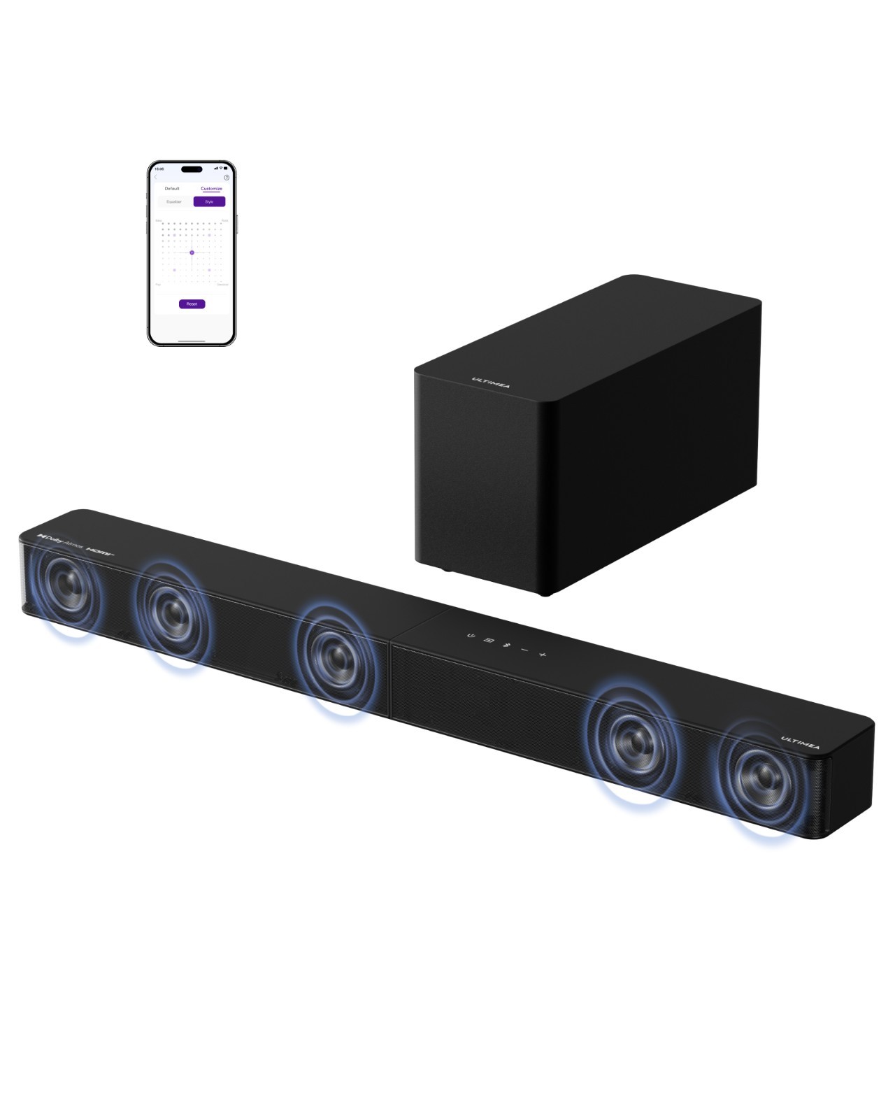 ULTIMEA Poseidon M60 Soundbar 5.1CH w/ Subwoofer Dolby Atmos 300W, HDMI, BassMX
