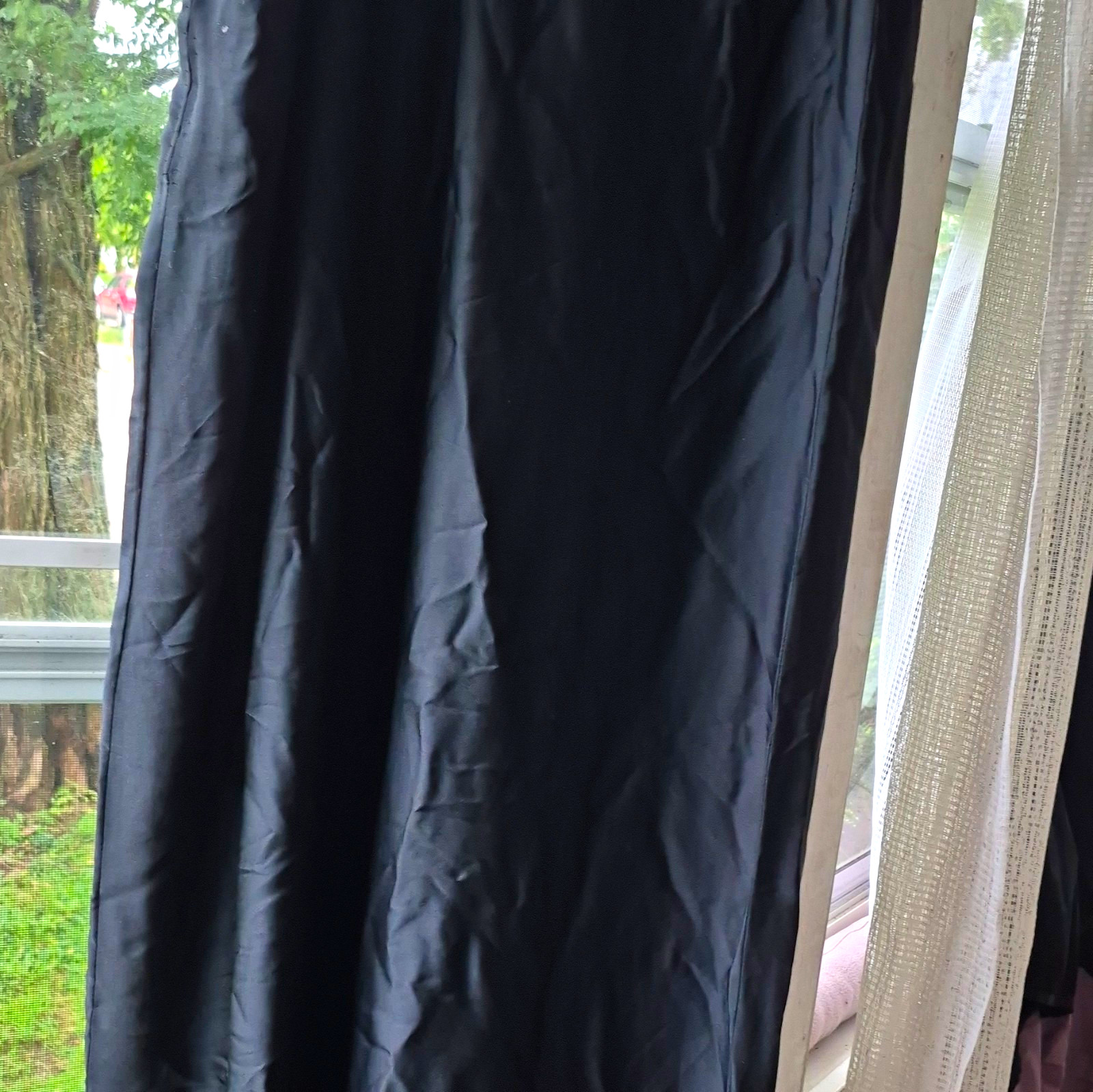 Christian Lacroix Women\'s double Black Solid Silk lined Maxi Skirt Long Size M Christian Lacroix Women\'s double Black Solid Silk lined Maxi Skirt Long Size M
