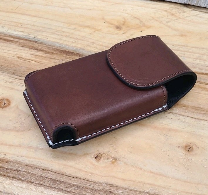 BROWN Leather Custom Phone Holster Magnetic Sheath For Phones CUSTOM SIZE