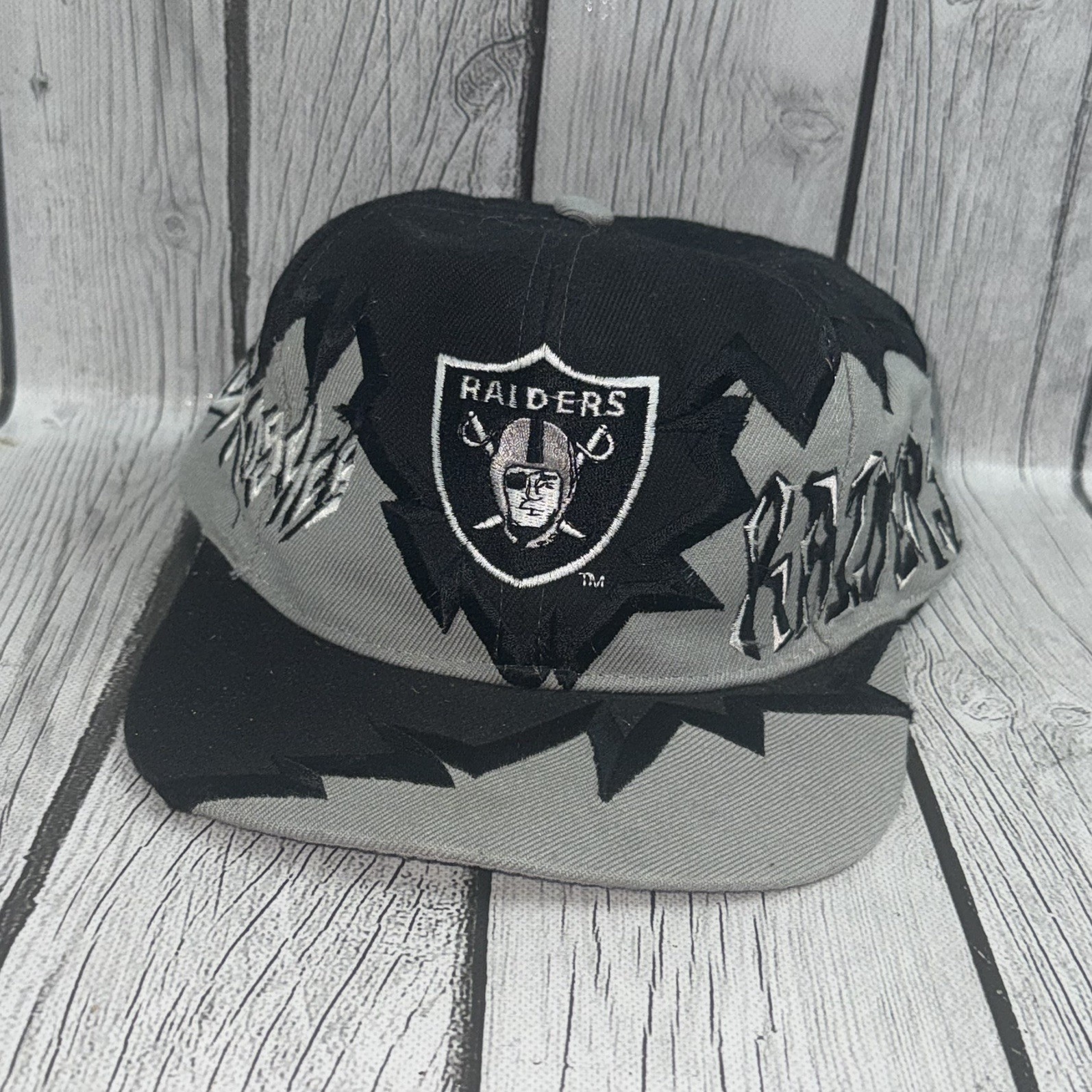 Vintage Los Angeles Raiders Jagged Bolt Snapback Drew Pearson NFL Football Hat
