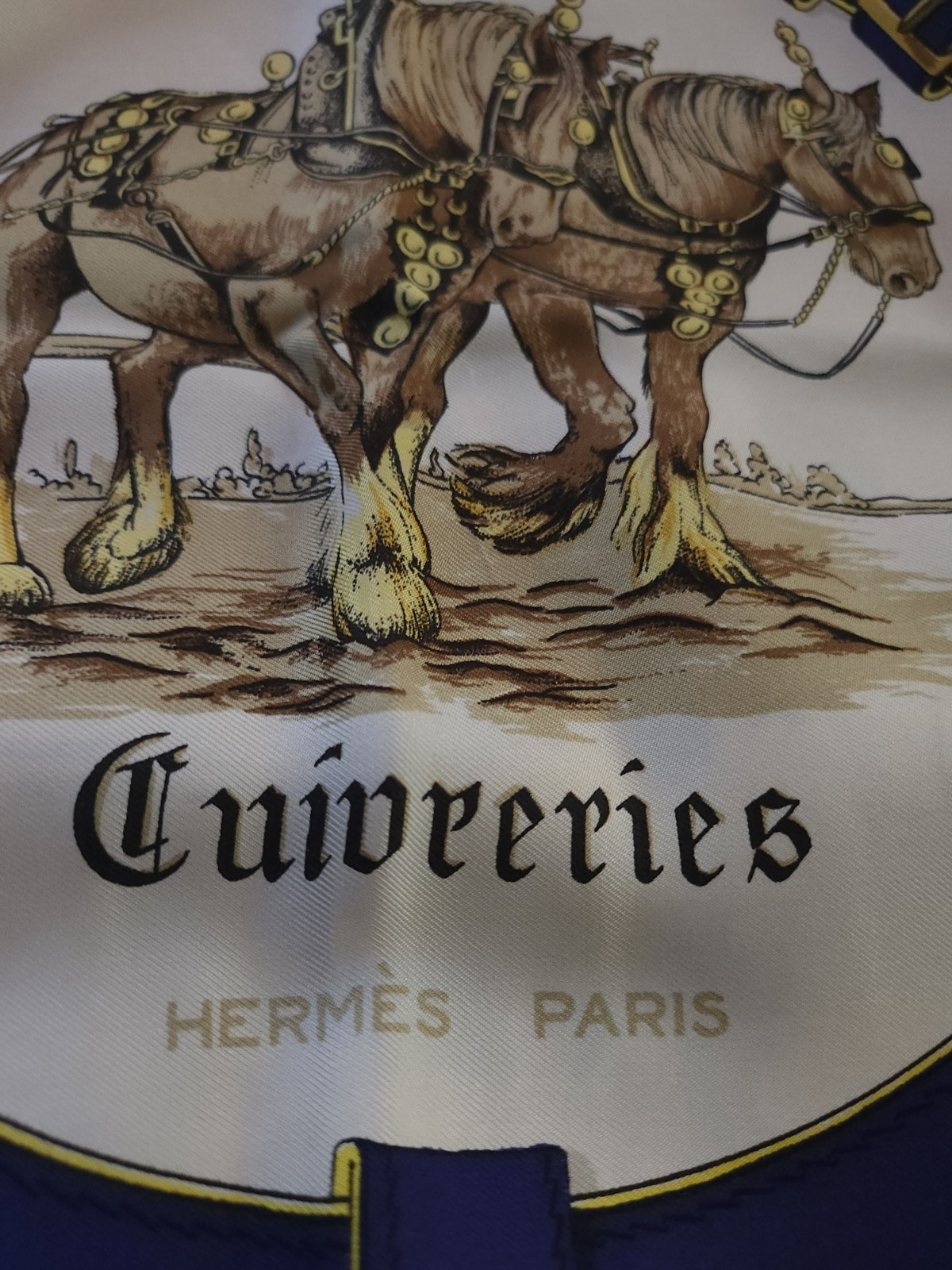 hermes scarf silk Cuiveries Vintage slightly worn