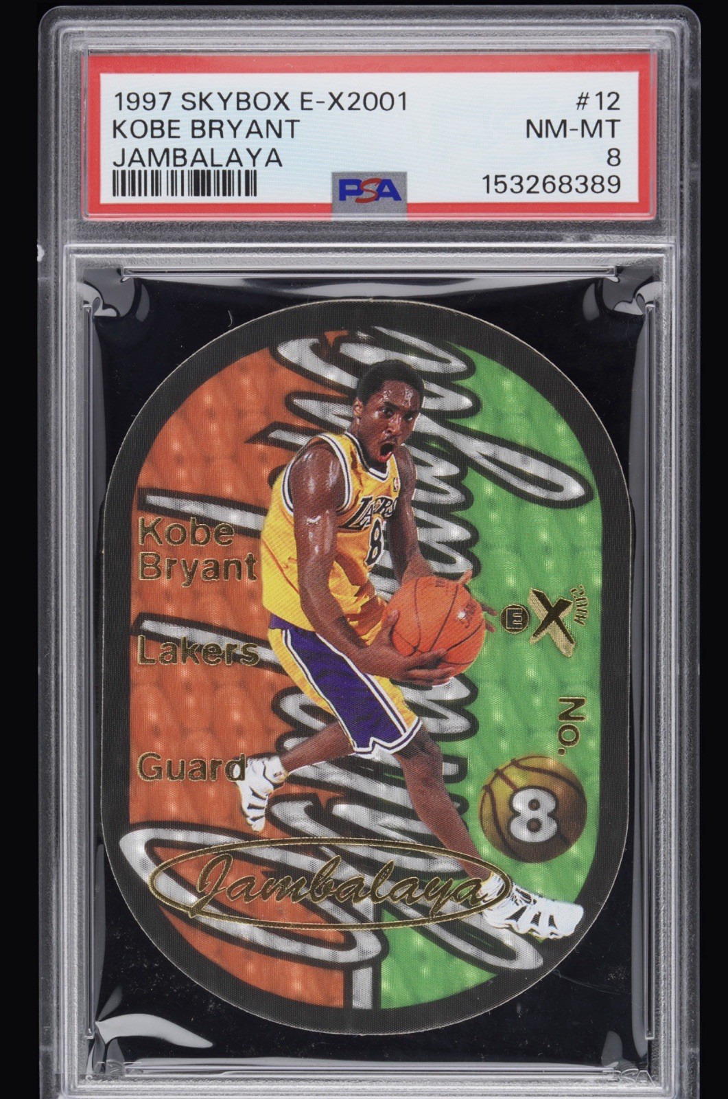 1997-98 SKYBOX EX2001 JAMBALAYA KOBE BRYANT PSA 8