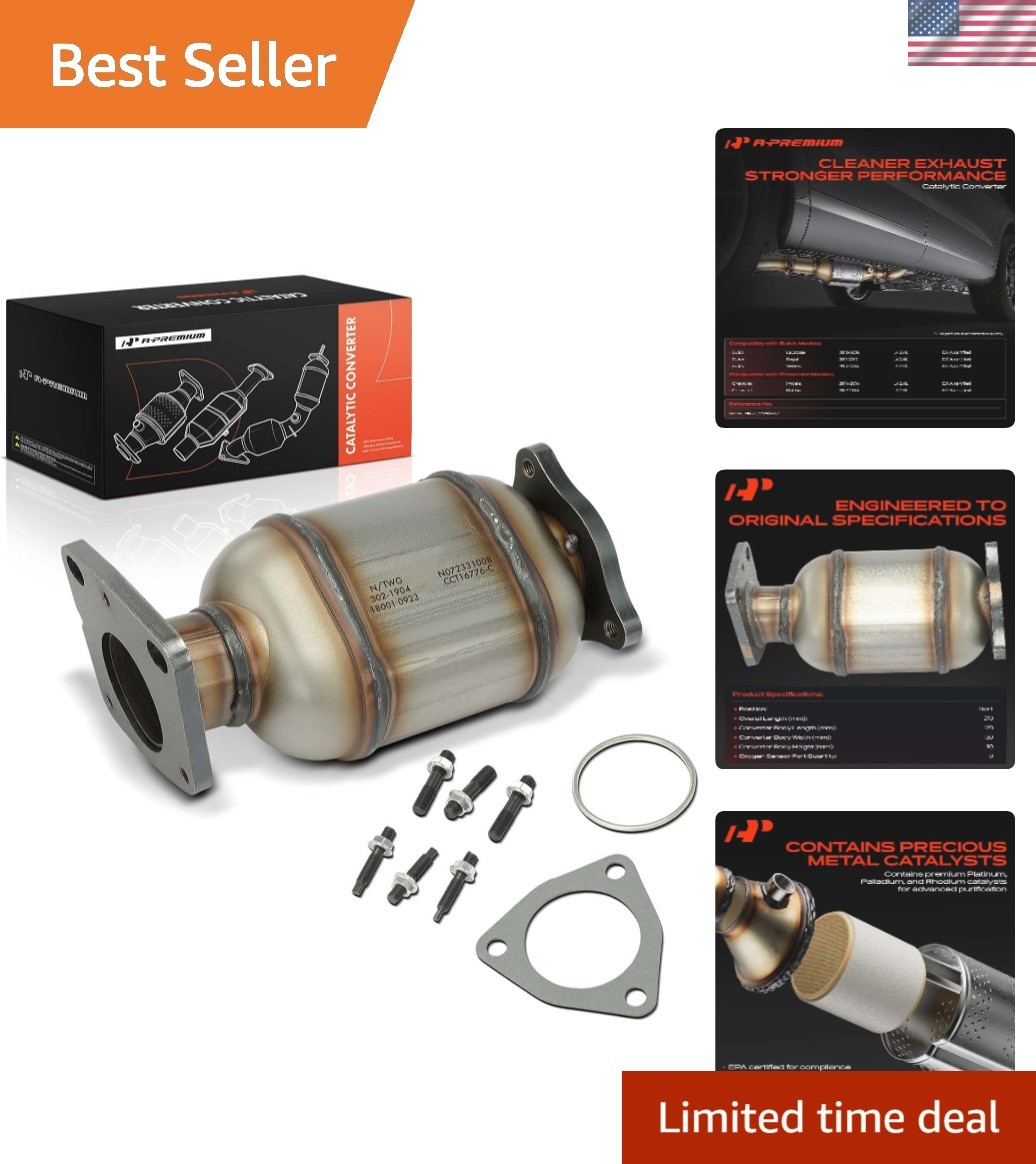 Lightweight E.P.A Compliant Front Catalytic Converter - 6.6 lbs for Easy Install