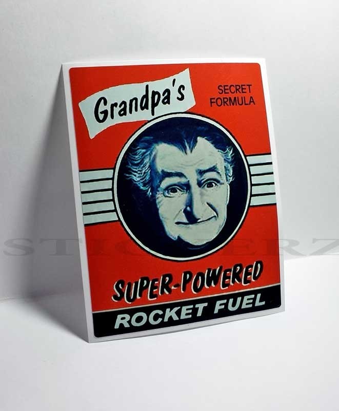 GRANDPA'S ROCKET FUEL Vintage Style DECAL, Vinyl STICKER, rat rod, racing GRANDPA'S ROCKET FUEL Vintage Style DECAL, Vinyl STICKER, rat rod, racing