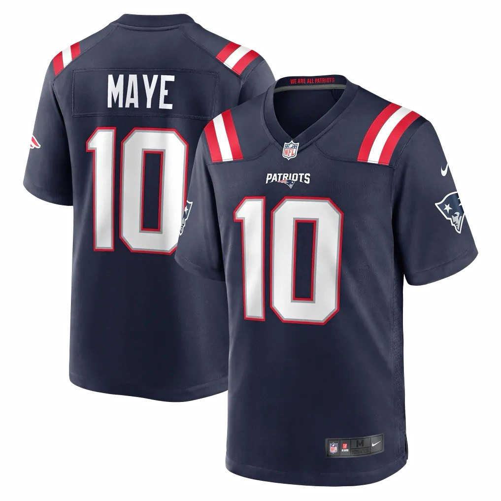 New England Patriots Drake Maye #10 NFL Football Jersey Men’s L Navy