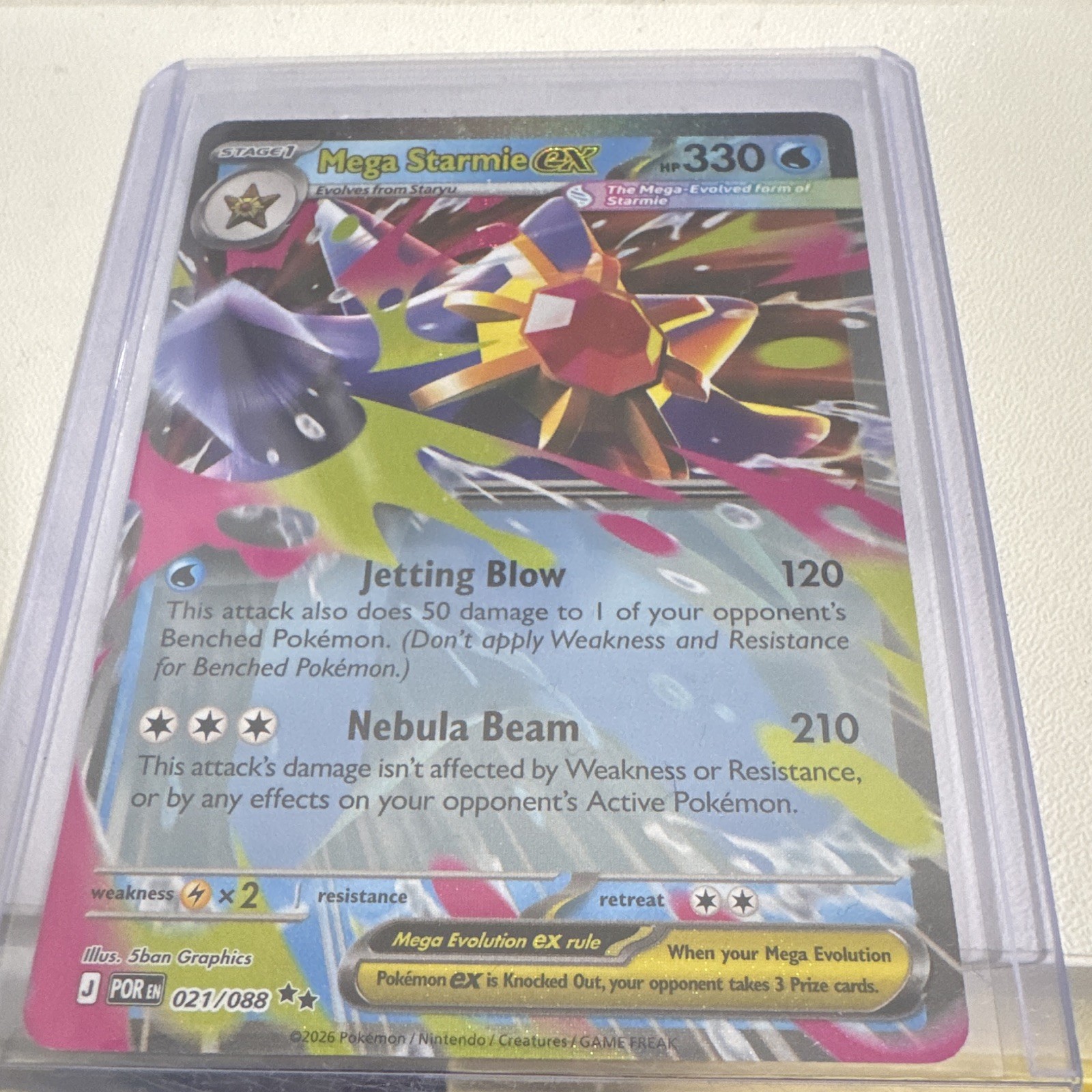 [English] Pokemon TCG Card - Mega Starmie EX - Holo 330 HP 021/088 XY Evolutions