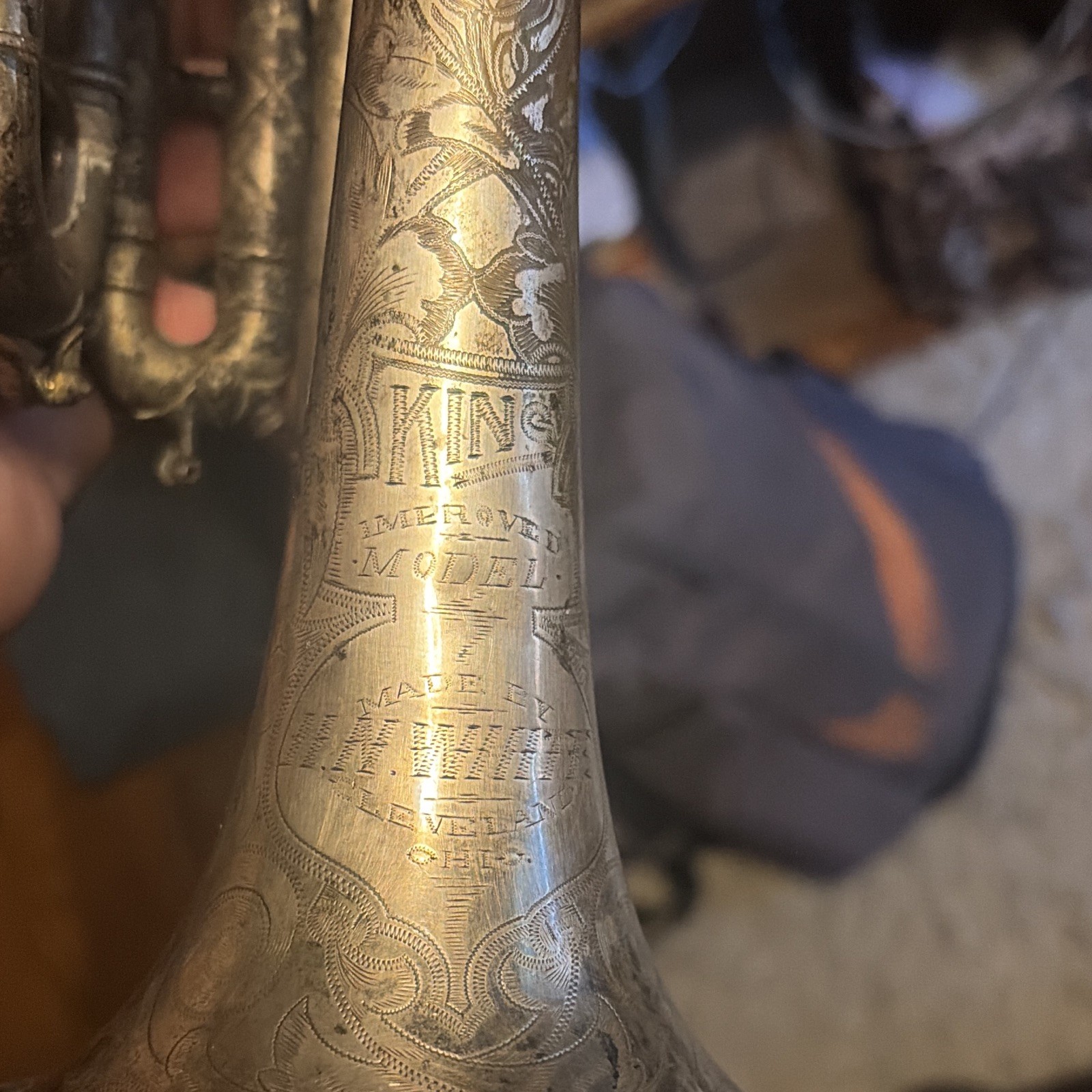 King Improved Model Cornet Silver-Plated Brass Bell Professional King Improved Model Cornet Silver-Plated Brass Bell Professional