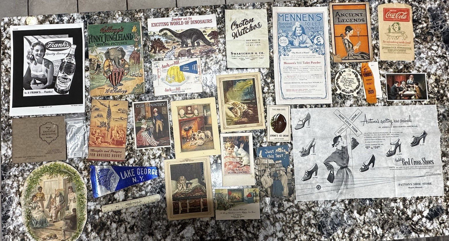 Lg Vintage Ephemera Lot 30+ Pcs 1909-1940s Advertising Sinclair Kellogg's Radio
