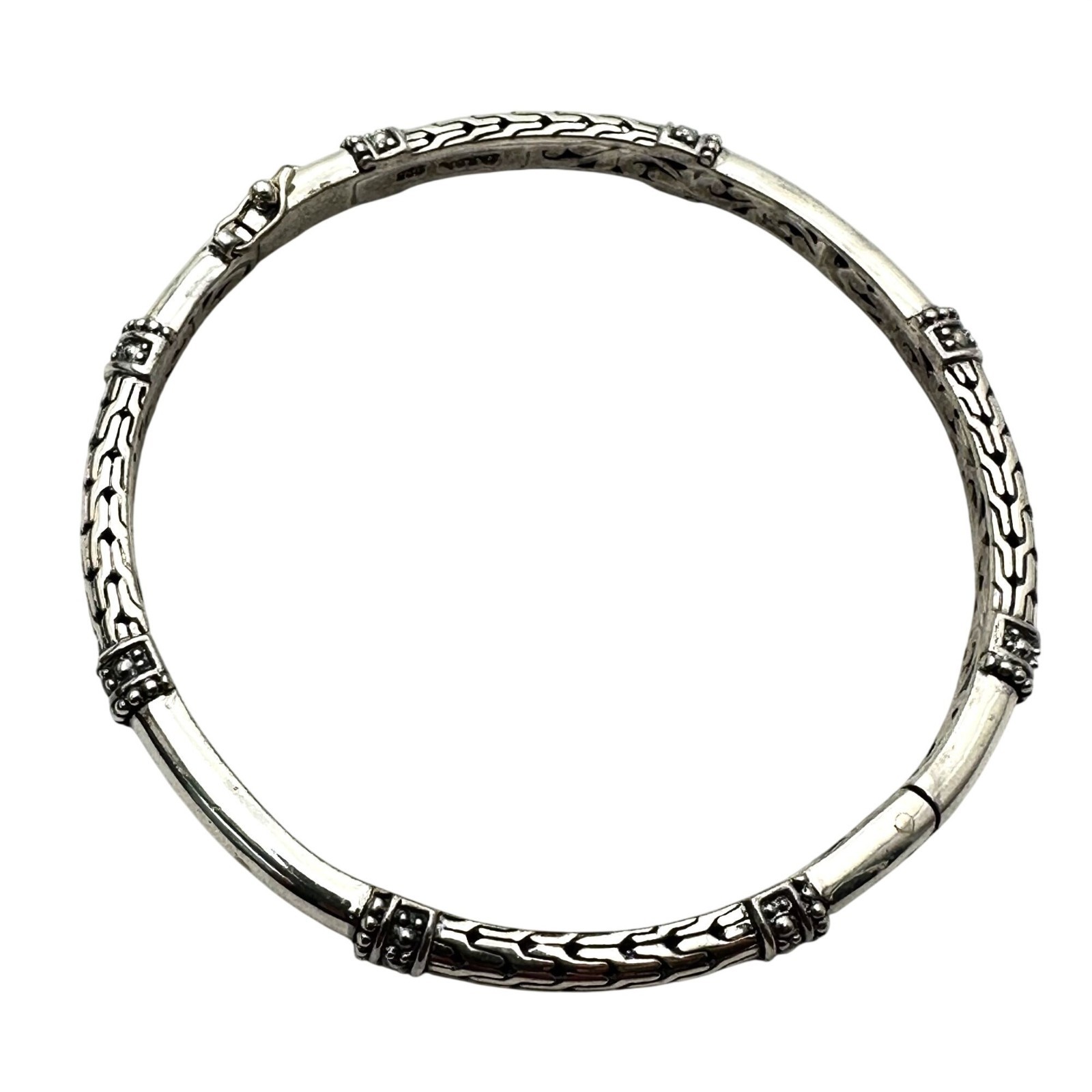 JTV Artisan Sterling Silver Filigree Bangle Bracelet 7 3/4 Inch 22 Grams