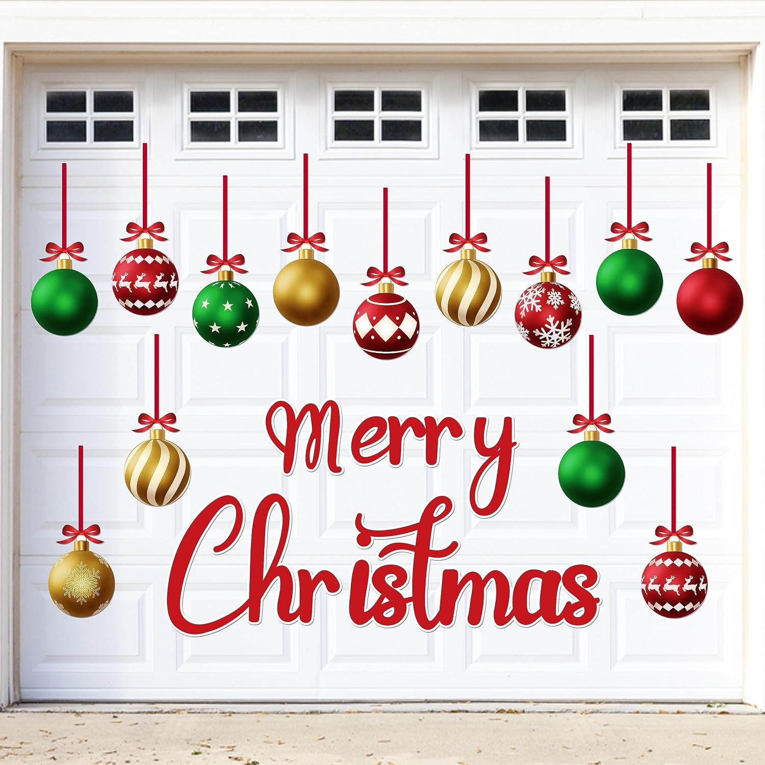 Christmas Garage Door Decorations Magnets, Classic Merry Xmas Ball Christmas Garage Door Decorations Magnets, Classic Merry Xmas Ball