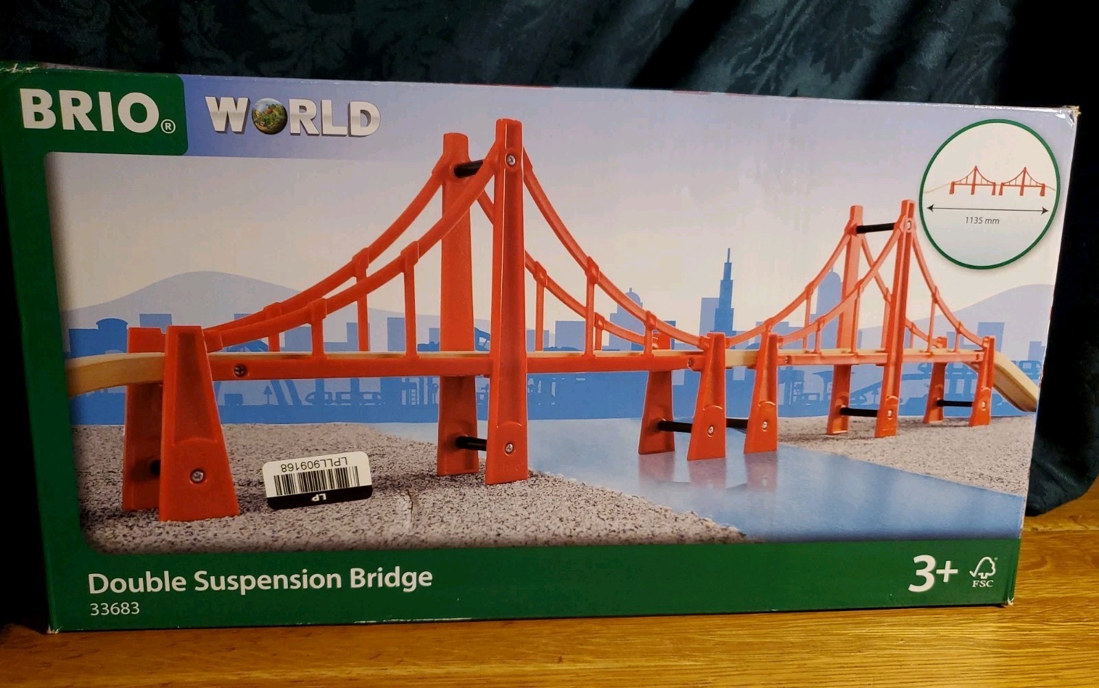 BRIO World Double Suspension Bridge Train Playset European Beechwood 45\