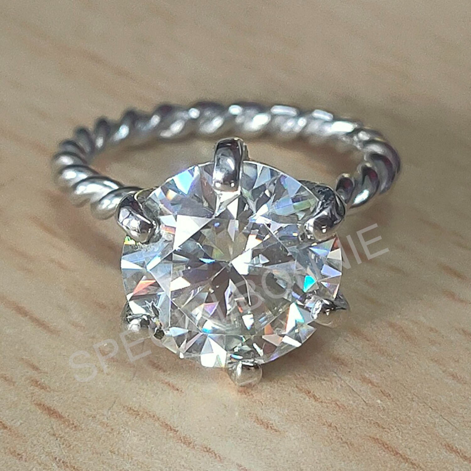 Certified 5.25 Ct White Diamond Solitaire Ring, Excellent Luster, FREE Studs Certified 5.25 Ct White Diamond Solitaire Ring, Excellent Luster, FREE Studs