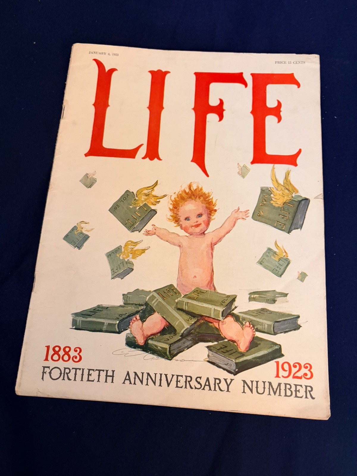 1923 Life January 4 complete magazine - 40th anniversary; Color celebrities 1923 Life January 4 complete magazine - 40th anniversary; Color celebrities