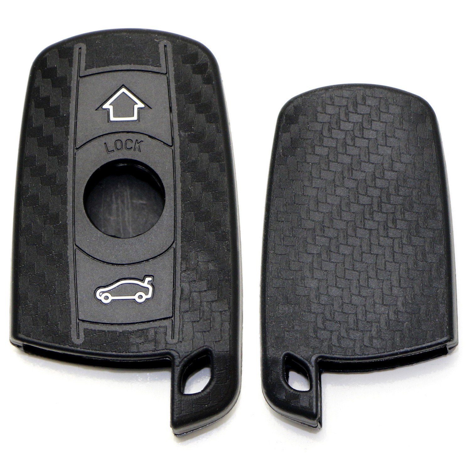 Carbon Fiber Pattern Soft Silicone Key Fob Cover For BMW First Gen Keyless Fob Carbon Fiber Pattern Soft Silicone Key Fob Cover For BMW First Gen Keyless Fob