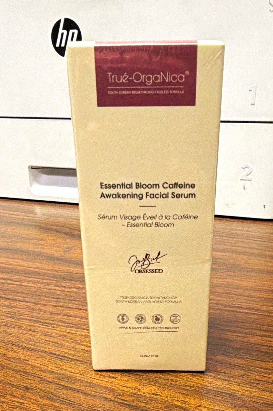 True-Organica Essential Bloom Caffeine Anti-Aging Serum Face/Neck 1 fl oz
