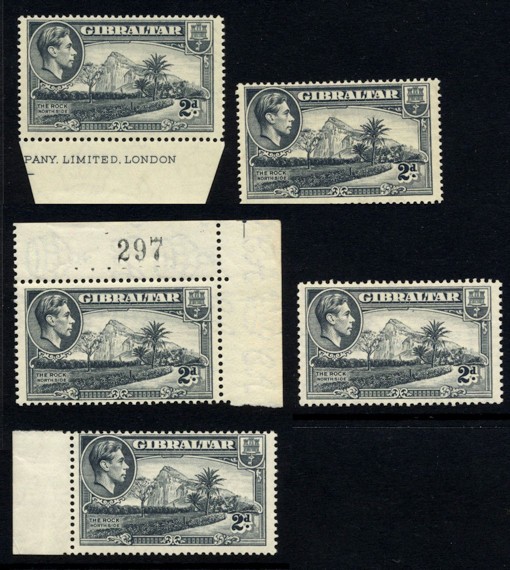 Gibraltar 1938-51 2d SG124-124b Mint u/m Cat £73 Gibraltar 1938-51 2d SG124-124b Mint u/m Cat £73