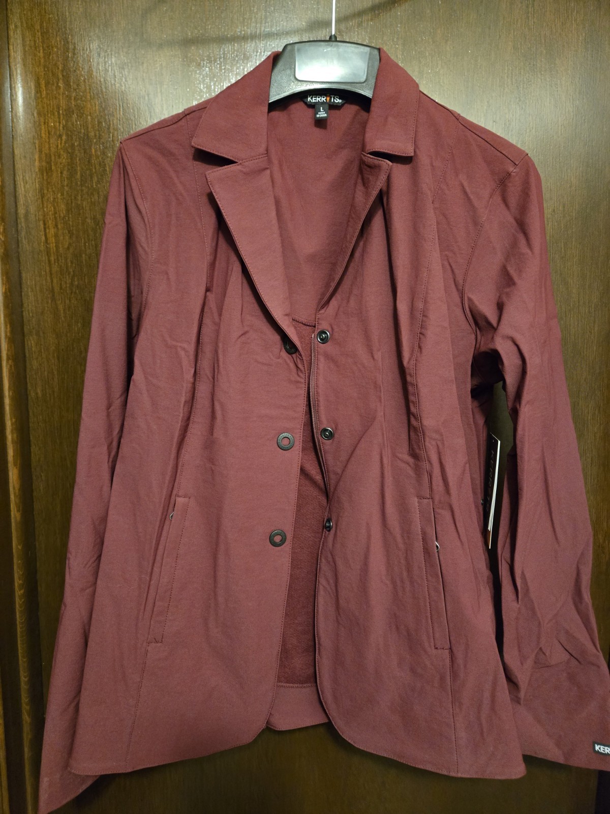 Kerrits Burgundy Stretch Competitor 3-Snap Coat, L