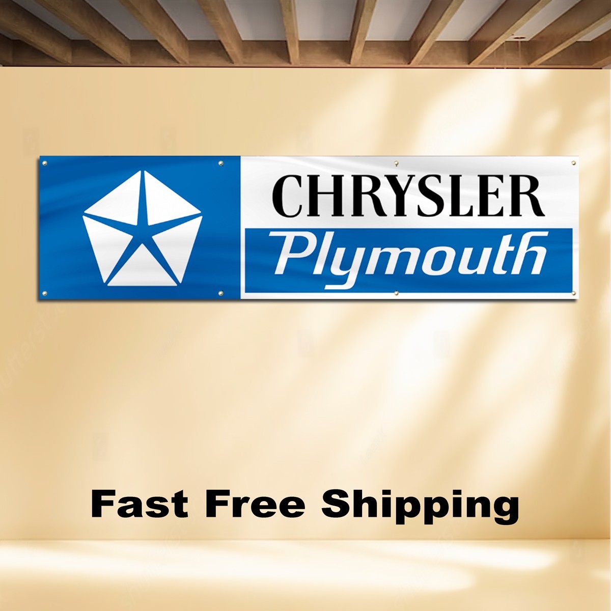 CHRYSLER PLYMOUTH 2'X8' BANNER FLAG CHRYSLER PLYMOUTH 2'X8' BANNER FLAG