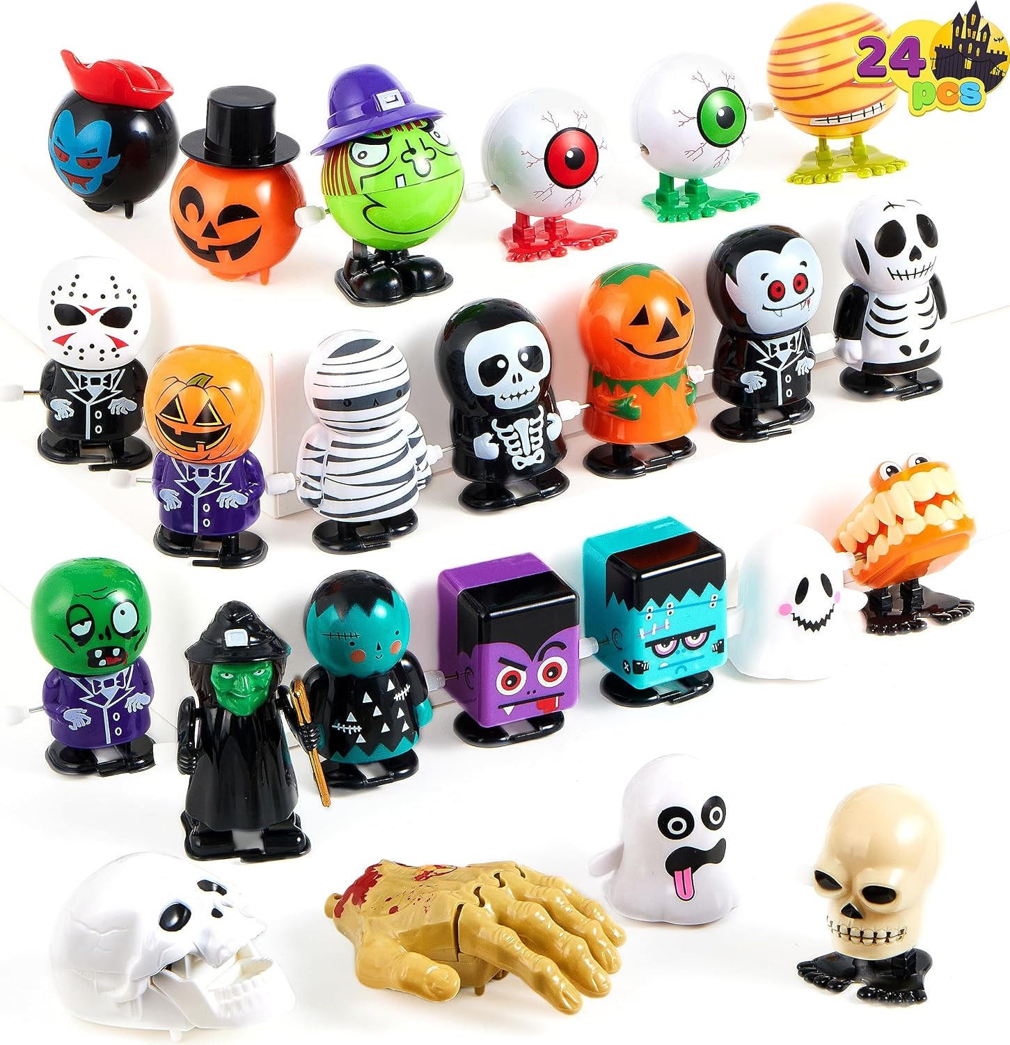 24 PCS Halloween Wind Up Toys for Kids Gifts, Wind Up Toys for Halloween Party F