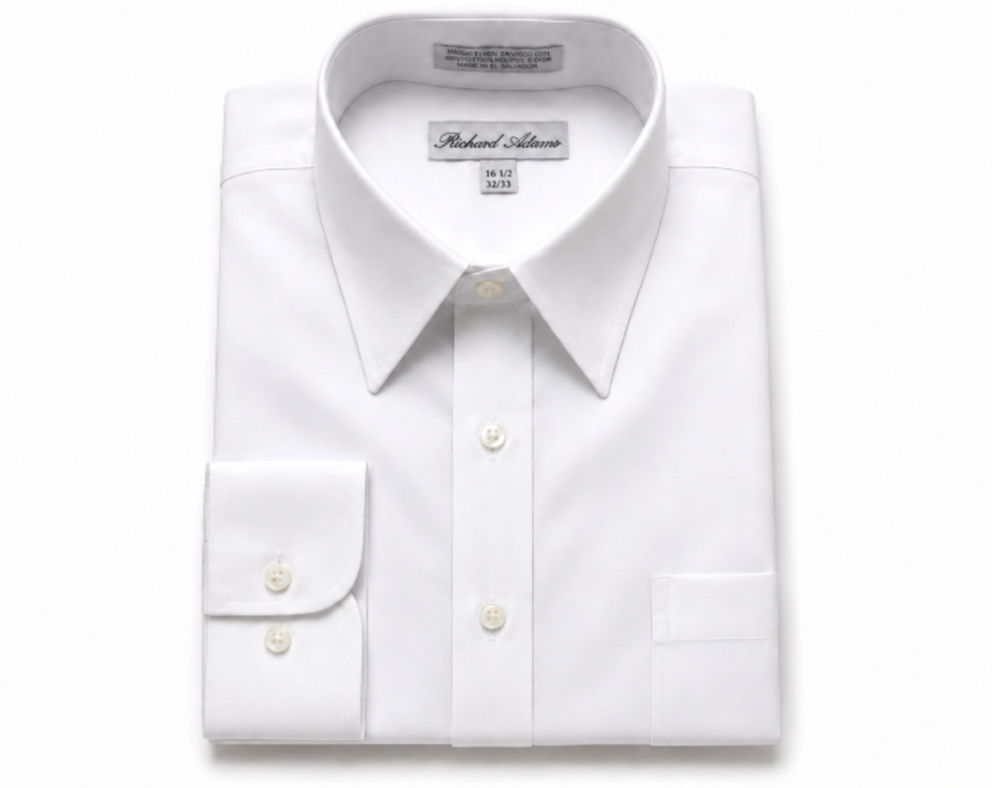 Richard Adams Men\'s Dress Shirt | 16.5 32/33 | White | Self Tucking | Regular