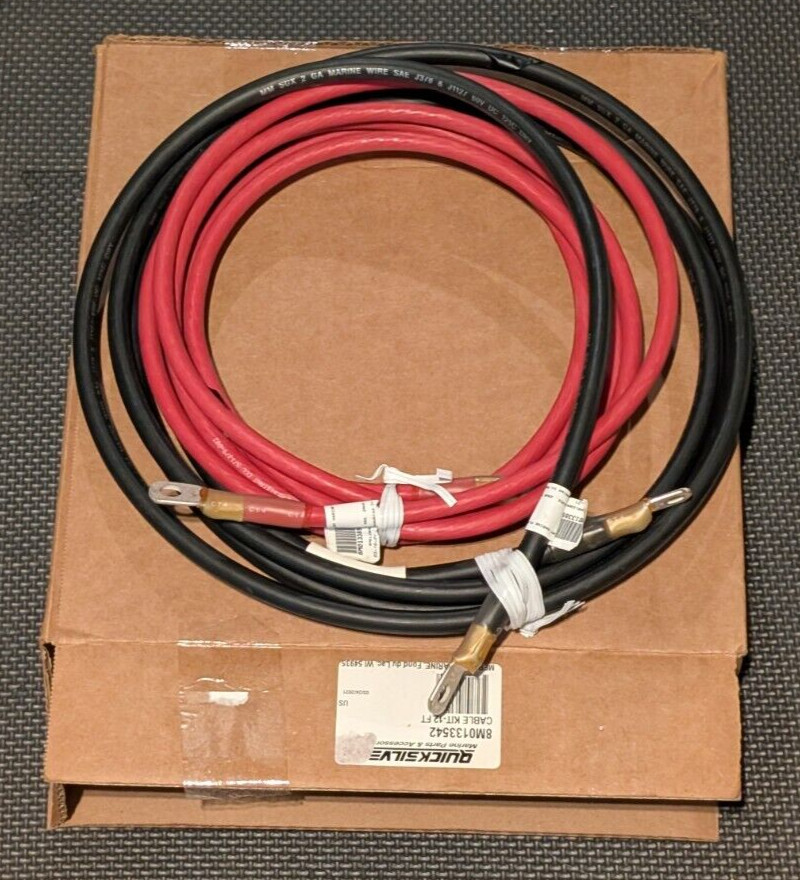 NEW Quicksilver Mercury CABLE KIT-12 8M0133542 12\' Positive & Negative NEW Quicksilver Mercury CABLE KIT-12 8M0133542 12\' Positive & Negative