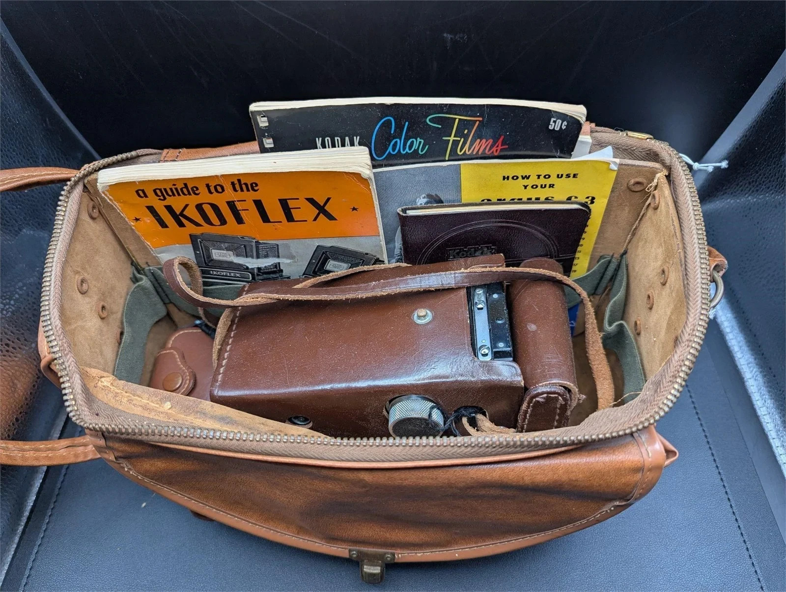 Zeiss Ikon Ikoflex TLR 75mm Tessar f/3.5 + Cases Weston Meter Manuals