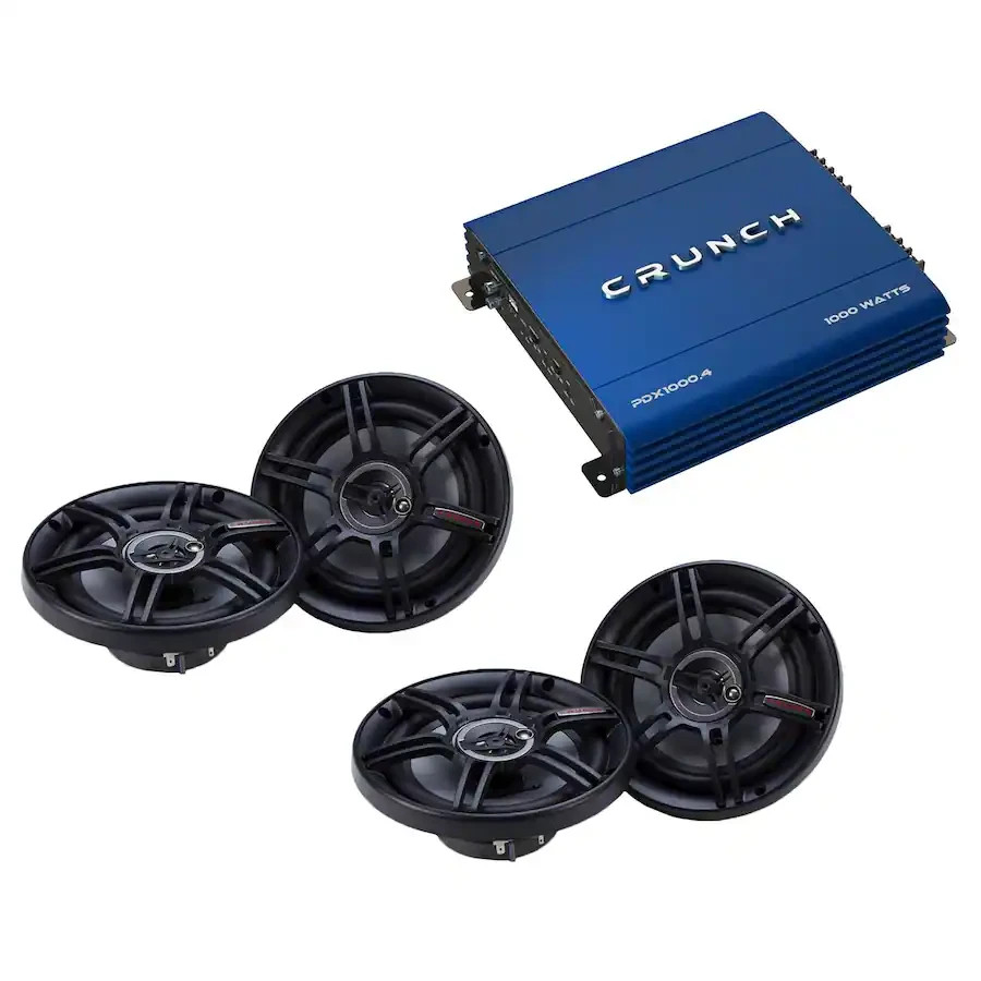 Crunch PowerDriveX 4 Channel Car Stereo Amplifier with 300W 6.5 Crunch PowerDriveX 4 Channel Car Stereo Amplifier with 300W 6.5