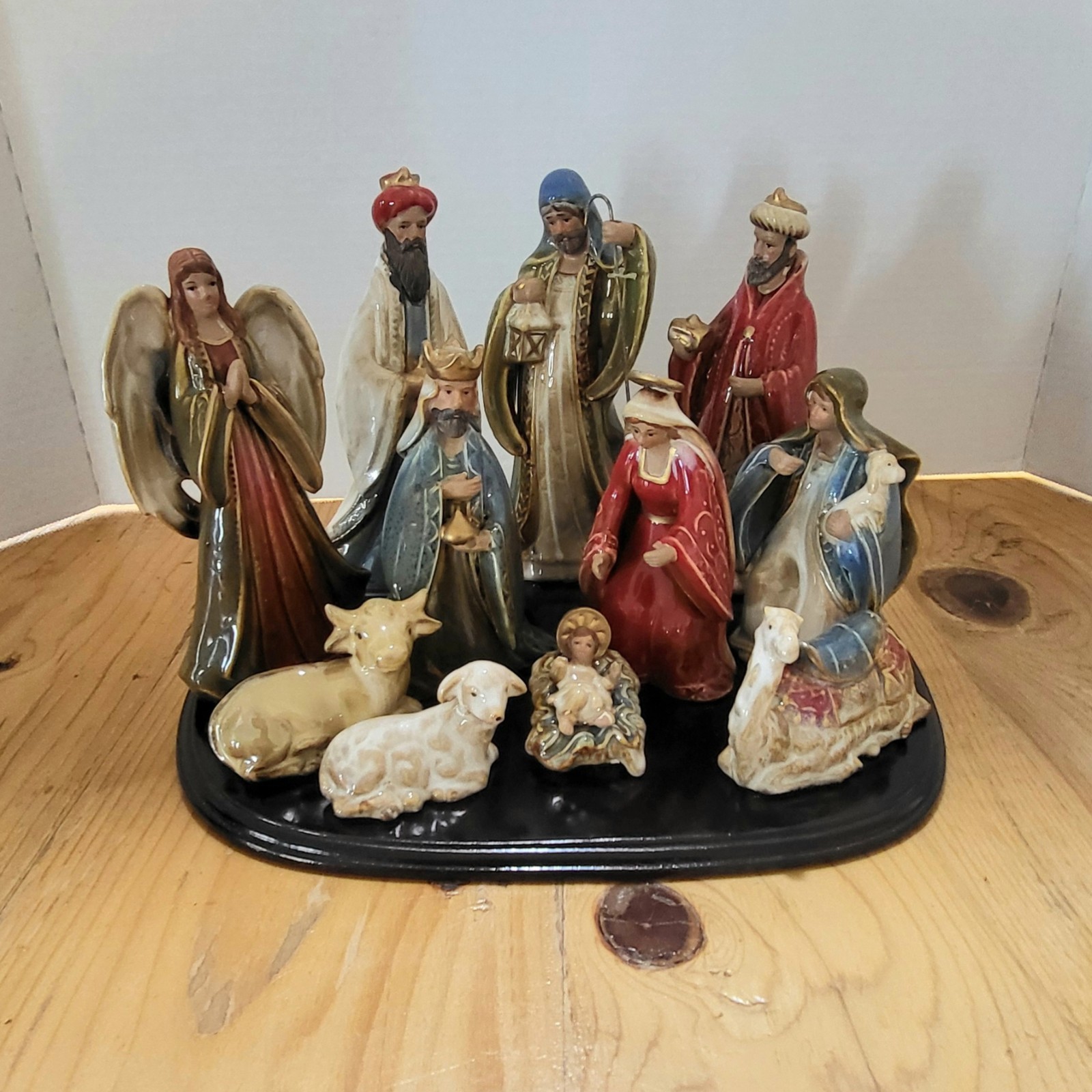 Vtg Kirklands Home Nativity Woodland Collection 11 Pc Ceramic With Original Box Vtg Kirklands Home Nativity Woodland Collection 11 Pc Ceramic With Original Box