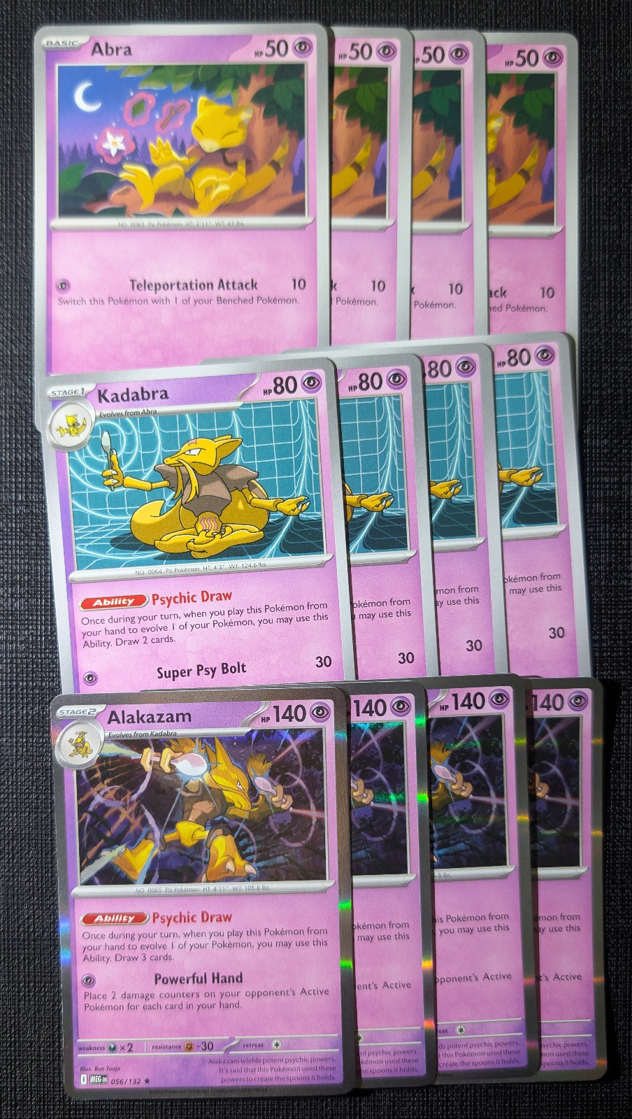 12x Playset Abra (4) Kadabra (4) Alakazam (4) NM - Mega Evolution -English 12x Playset Abra (4) Kadabra (4) Alakazam (4) NM - Mega Evolution -English