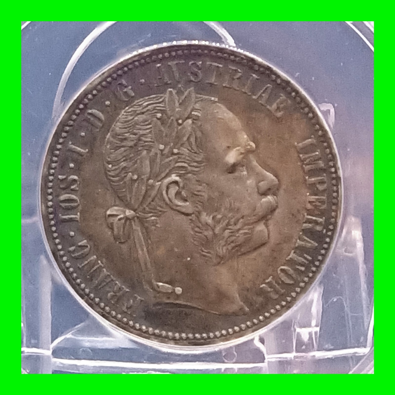 1878 Austria 1 Florin Coin Franz Joseph I ~ Silver .900 KM# 2222 ~ Graded AU58 