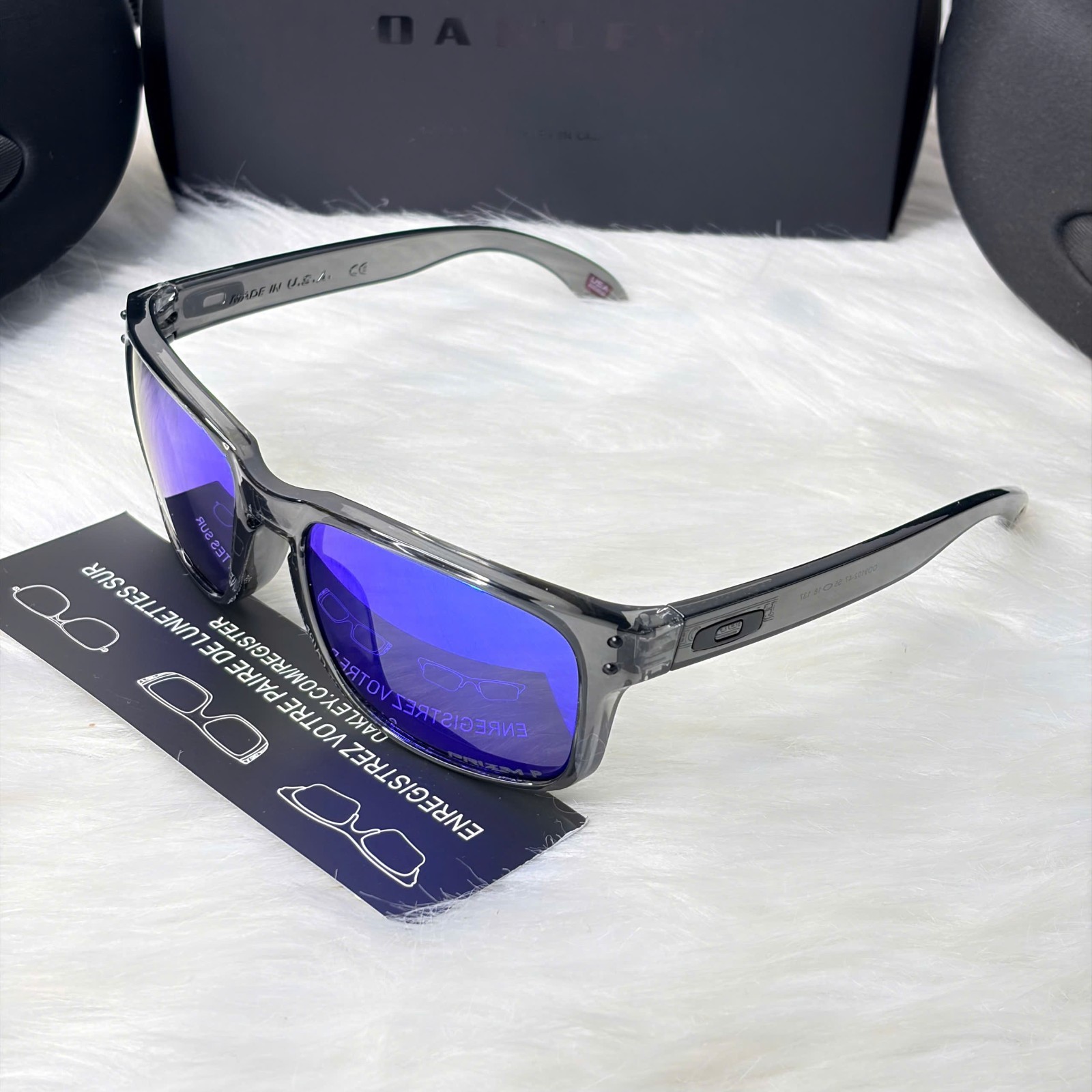 NEW Oakley Holbrook Style Grey Smoke Blue Violet Mirror Sunglasses Unisex
