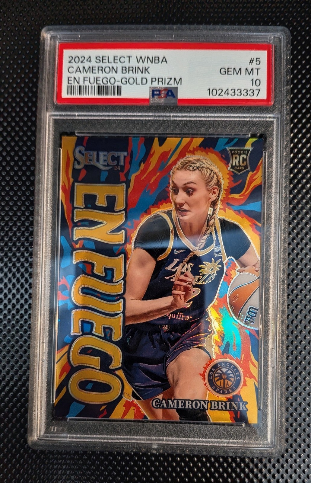 2024 Select WNBA Cameron Brink En Fuego Gold Prizm /10 #5 PSA 10 GEM RC 10/10 SP