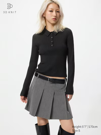 Uniqlo 3D Knit Merino Blend Polo Sweater | Multiple Colors