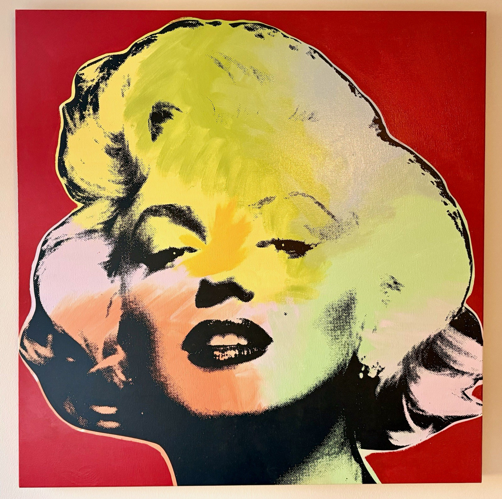 Steve Kaufman Marilyn Painting Large 40\ Steve Kaufman Marilyn Painting Large 40\