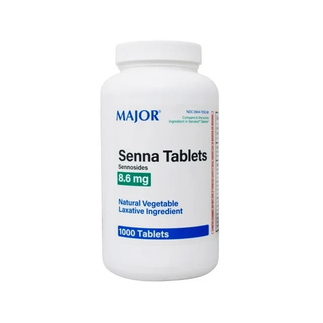 Major Senna 8.6mg Laxative Tablets 1000ct -Expiration Date 01-2027 Major Senna 8.6mg Laxative Tablets 1000ct -Expiration Date 01-2027