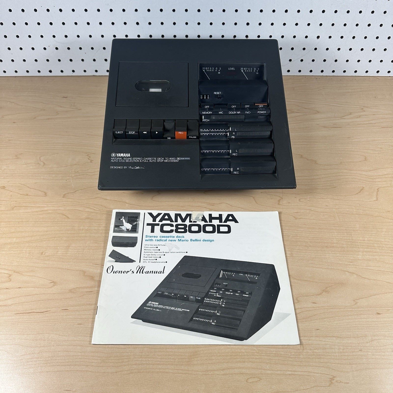 YAMAHA TC-800D High-Fidelity Cassette Deck Mario Bellini Tested w/ Manual