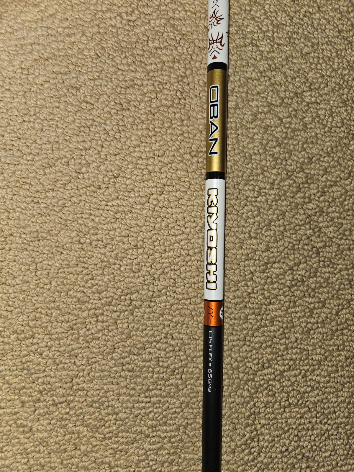 New Oban Kiyoshi White 65 GMS Driver Shaft O5 (X Stiff) Flex. TaylorMade