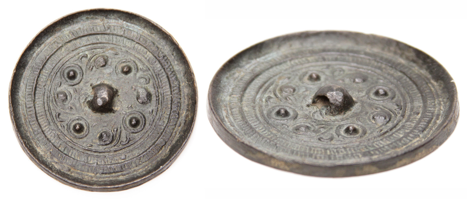 Antique Chinese Small Bronze Mirror Han ? Tang Dynasty? Archaic China Old