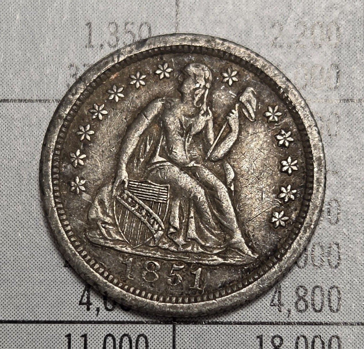 Xf 1851 O Seated Liberty Silver Dime Us Coin New Orleans Mint Xf Xf 1851 O Seated Liberty Silver Dime Us Coin New Orleans Mint Xf