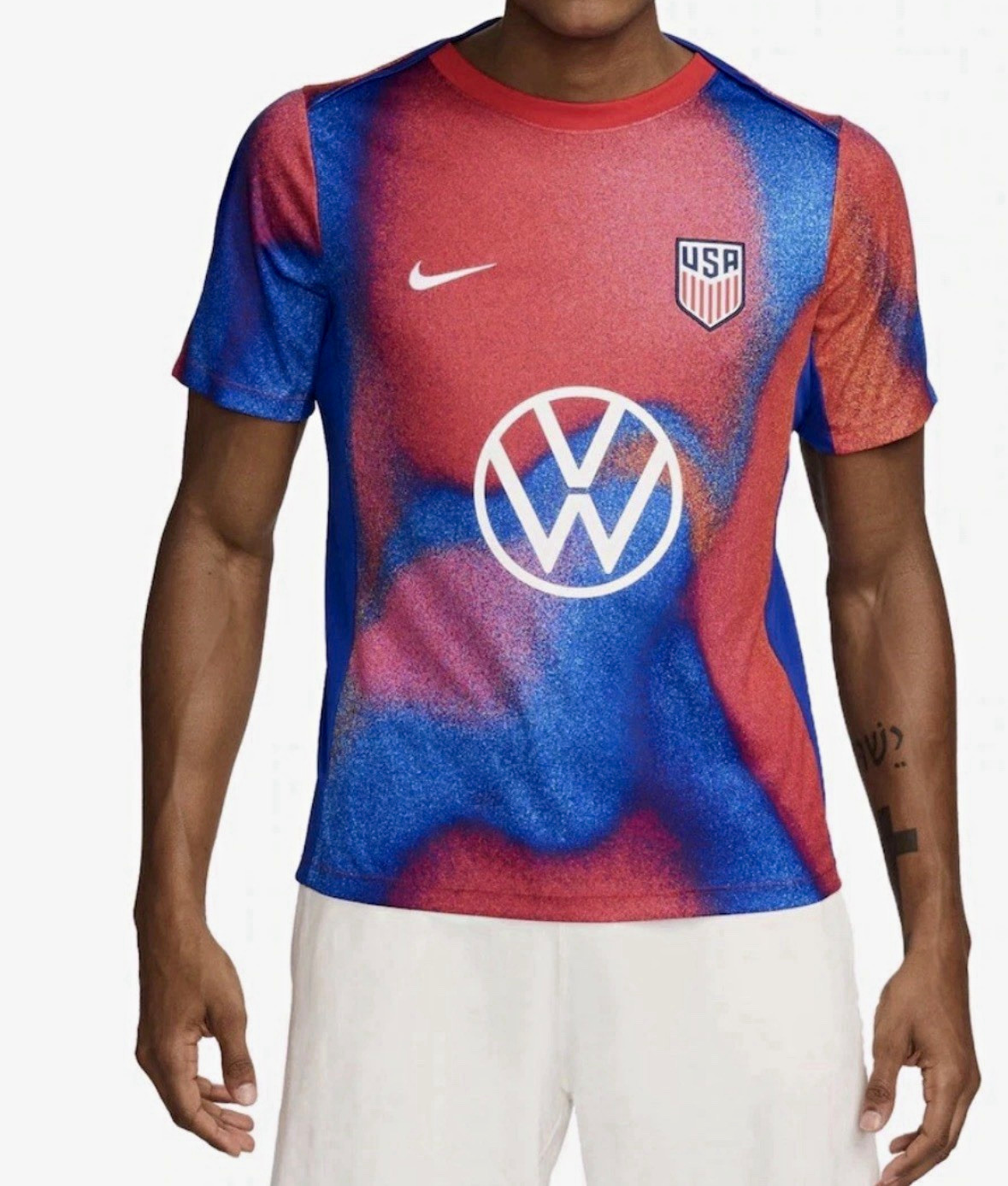 Nike USA Men\'s Soccer Jersey Dri-FIT Slim Fit Size M Red/Blue FV2734-101