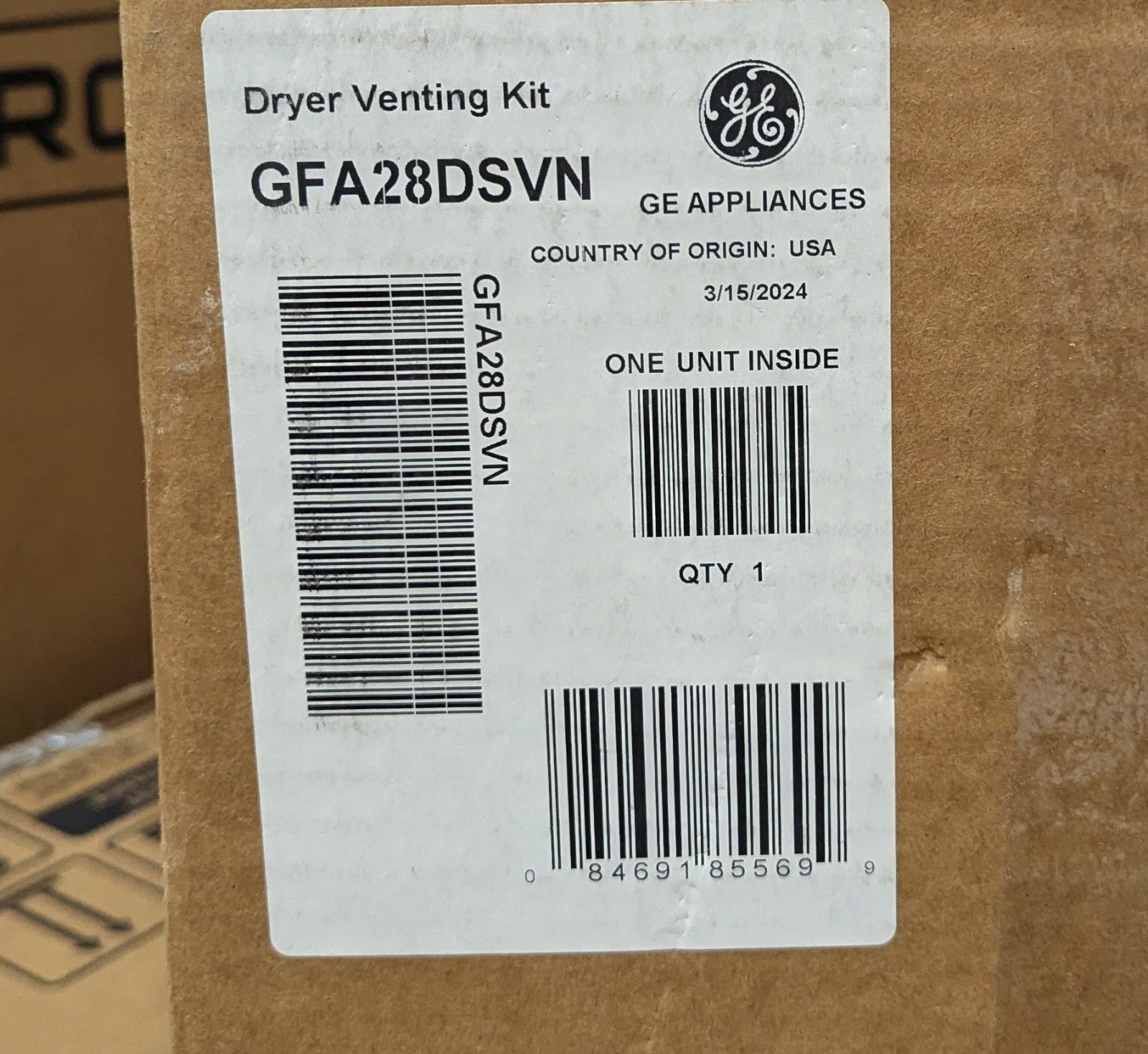 GFA28DSVN  General Electric Ge Frontload Dryer Side Vent Kit OEM GFA28DSVN